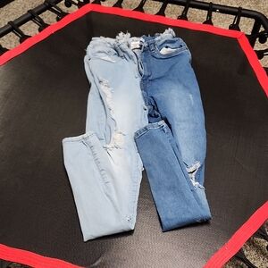 Distressed Two Tone Jeans Itzzy Brand Size 1 #2